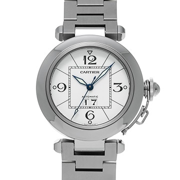 カルティエ パシャC ビッグデイト W31011M7 ホワイト ユニセックス 時計 【中古】【wristwatch】