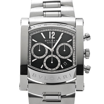 ブルガリ アショーマ クロノグラフ AA48SCH ブラック メンズ 時計 【中古】【wristwatch】