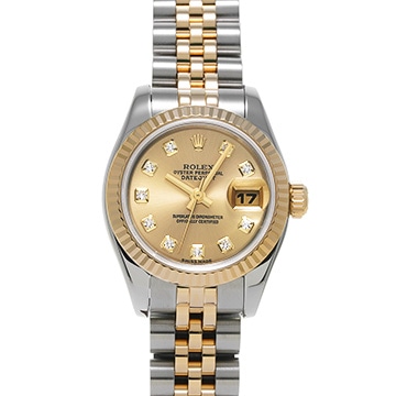 ロレックス デイトジャスト 179173G シャンパン/ダイヤモンド レディース 時計 【中古】【wristwatch】