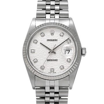 ロレックス デイトジャスト 16234G シルバーコンピュータ/ダイヤモンド メンズ 時計 【中古】【wristwatch】
