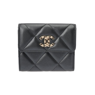 シャネル マトラッセ スモールフラップウォレット メタリックグレー AP3328 ラムスキン レディース 財布 【中古】【purse】