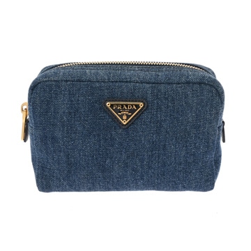 プラダ ポーチ ブルー デニム ユニセックス 【中古】【bag】
