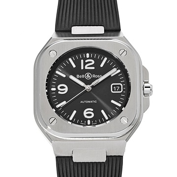 ベル＆ロス BR 05 ブラックスチール BR05A-BL-ST/SST ブラック メンズ 時計 【中古】【wristwatch】