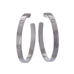 カルティエ ラブフープピアス シルバー B8028300 K18ホワイトゴールド WG レディース ジュエリー 【中古】【jewelry】