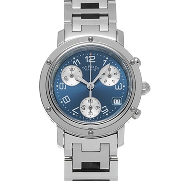 エルメス クリッパー クロノグラフ CL1.310.631/3780 ブルー レディース 時計 【中古】【wristwatch】