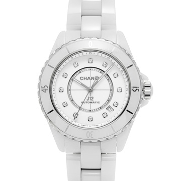 シャネル J12 キャリバー12.1 38MM H5705 ホワイトラッカー/ダイヤモンド メンズ 時計 【中古】【wristwatch】