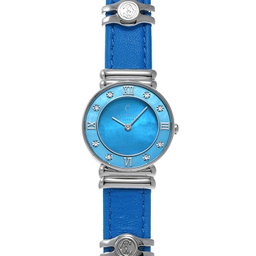 シャリオール サントロペ カラーズ 028SBLD1.366.576 ブルーシェル/ダイヤモンド レディース 時計 【中古】【wristwatch】