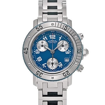エルメス クリッパー ダイバー クロノグラフ CL2.317 ブルー/シルバー ユニセックス 時計 【中古】【wristwatch】