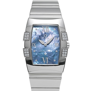 オメガ コンステレーション クアドレラ クォーツ 1586.72 ブルーシェル レディース 時計 【中古】【wristwatch】