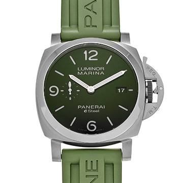 パネライ ルミノールマリーナ eスチール エメラルドグリーン PAM01356 グリーン メンズ 時計 【中古】【wristwatch】