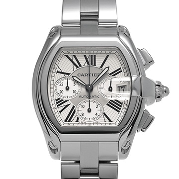 カルティエ ロードスター S クロノグラフ W62019X6 シルバー メンズ 時計 【中古】【wristwatch】