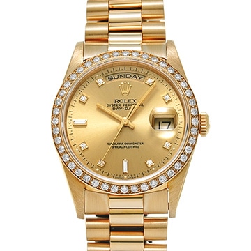 ロレックス デイデイト 18348A シャンパン/ダイヤモンド メンズ 時計 【中古】【wristwatch】