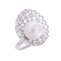 ミキモト 白蝶パールリング パール約14.9-15mm シルバー Pt950プラチナ レディース ジュエリー 【中古】【jewelry】