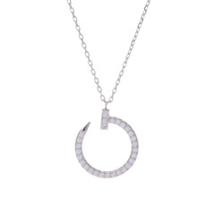 カルティエ ジュストアンクル ネックレス シルバー CRB3046900 K18ホワイトゴールド WG レディース ジュエリー 【中古】【jewelry】