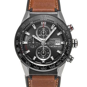 タグ ホイヤー カレラ キャリバーホイヤー01 クロノグラフ CAR201W.FT6122 グレー メンズ 時計 【中古】【wristwatch】