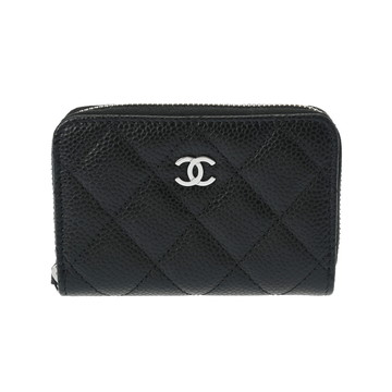 シャネル マトラッセ クラシック ジップコインパース ブラック AP0216 グレインドカーフスキン レディース 財布 【中古】【purse】
