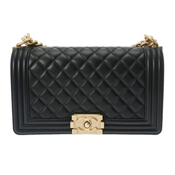 シャネル ボーイシャネル チェーンショルダー 25cm  ブラック A67086 ラムスキン レディース バッグ 【中古】【bag】