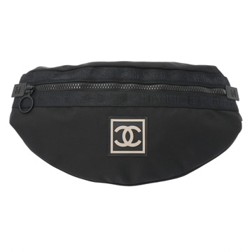 シャネル スポーツライン ウェストポーチ ブラック ナイロン メンズ バッグ 【中古】【bag】