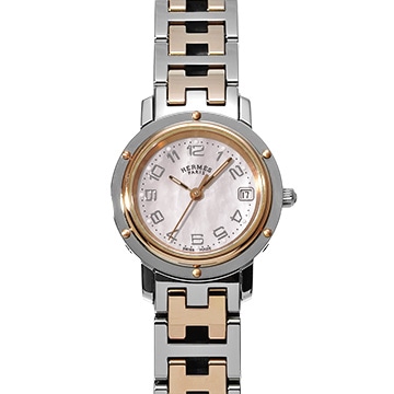 エルメス クリッパー ナクレ CL4.221 ピンクシェル レディース 時計 【中古】【wristwatch】
