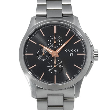 グッチ Gタイムレス クロノグラフ YA126272 ブラック メンズ 時計 【中古】【wristwatch】