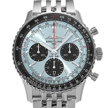 ブライトリング ナビタイマー B01 クロノグラフ 43 AB0138241C1A1 アイスブルー/ブラック メンズ 時計 【中古】【wristwatch】