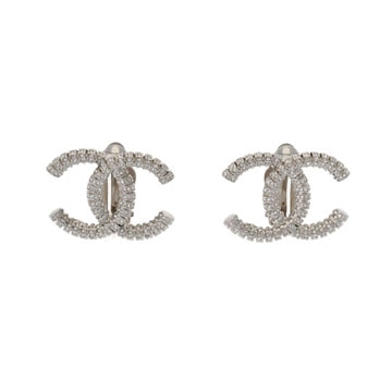 シャネル ココマーク  シルバー/ホワイト ABA538 メタル/ラインストーン レディース ジュエリー 【中古】【jewelry】