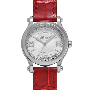 ショパール ハッピースポーツ 278573-3011 シルバー/ダイヤモンド レディース 時計 【中古】【wristwatch】
