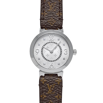 ルイ ヴィトン タンブール Q12MGB シルバー/ダイヤモンド レディース 時計 【中古】【wristwatch】