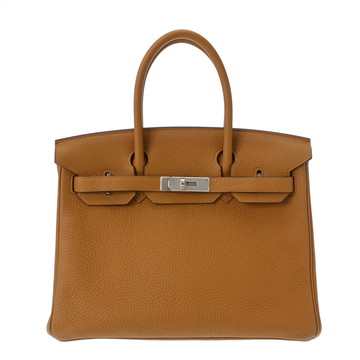 エルメス バーキン 30 ヴェルソ キャラメル/ライム トゴ レディース バッグ 【中古】【bag】