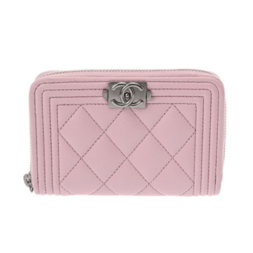 シャネル ボーイシャネル ジップコインパース ピンク AP4018 グレインドカーフスキン レディース 財布 【中古】【purse】