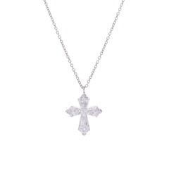 グラフ トラぺゾイドクロス ネックレス シルバー K18ホワイトゴールド WG レディース ジュエリー 【中古】【jewelry】