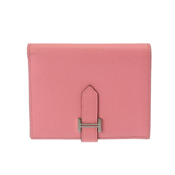 エルメス ベアン コンパクト ローズコンフェッティ/セサミ ヴォーエプソン レディース 財布 【中古】【purse】
