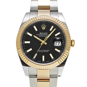 ロレックス デイトジャスト 41 126333 ブライトブラック メンズ 時計 【中古】【wristwatch】