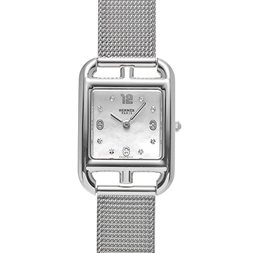エルメス ケープコッド ドゥブルトゥール CC1.210 ホワイトシェル/ダイヤモンド レディース 時計 【中古】【wristwatch】
