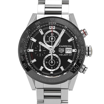 タグ ホイヤー カレラ キャリバー ホイヤー01 CAR201Z.BA0714 ブラック メンズ 時計 【中古】【wristwatch】
