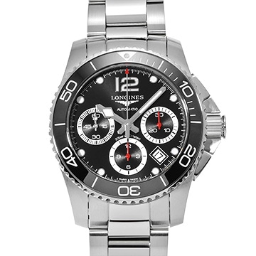 ロンジン ハイドロコンクエスト クロノグラフ L3.783.4.76.6 ブラック メンズ 時計 【中古】【wristwatch】
