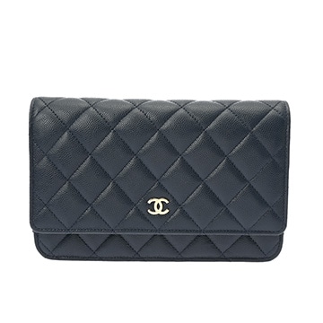 シャネル クラシック チェーンウォレット ネイビー AP0250 グレインドカーフスキン レディース バッグ 【中古】【bag】