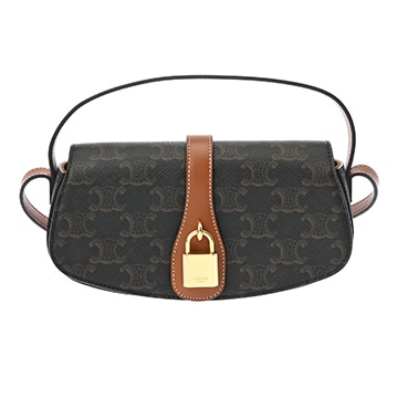 セリーヌ ストラップ付きクラッチ タブー タン 101592DQ2 04LU トリオンフキャンバス/カーフ レディース バッグ 【中古】【bag】