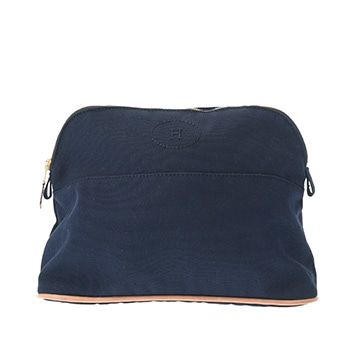 エルメス ボリード ポーチ 25 ネイビー キャンバス レディース 【中古】【bag】
