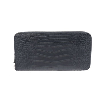 エルメス アザップ ロング ブルーインディゴ アリゲーターマット レディース 財布 【中古】【purse】