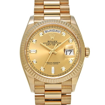 ロレックス デイデイト 36 128238A シャンパン/ダイヤモンド メンズ 時計 【中古】【wristwatch】