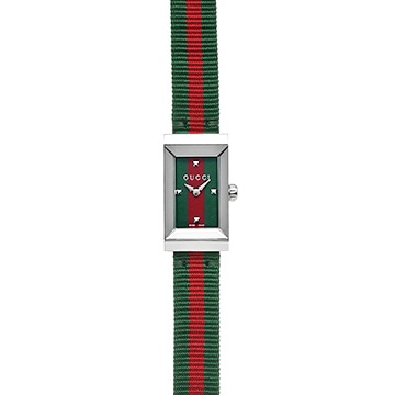 グッチ Gフレーム YA147510 グリーン/レッド レディース 時計 【中古】【wristwatch】