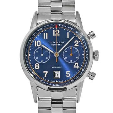 ティファニー CT60 クロノグラフ 42mm 34677298 ブルー メンズ 時計 【中古】【wristwatch】