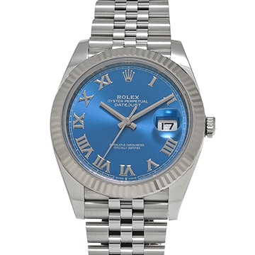 ロレックス デイトジャスト 41 126334 アズーロブルー メンズ 時計 【中古】【wristwatch】