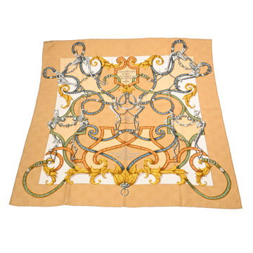 エルメス カレ 90 MEFSIRE ANTONIE DE PLVVINEL ゴールド シルク100％ レディース 【中古】【other】