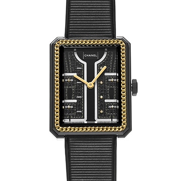 シャネル ボーイフレンド クチュール H9834 ブラック/ダイヤモンド レディース 時計 【中古】【wristwatch】