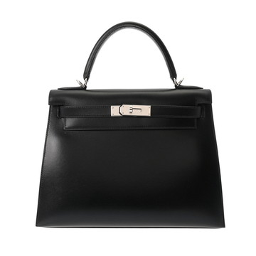 エルメス ケリー 28 外縫い 2WAY ブラック ボックスカーフ レディース バッグ 【中古】【bag】