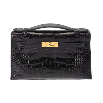 エルメス ポシェットケリー プルノワール アリゲーターリセ レディース バッグ 【中古】【bag】