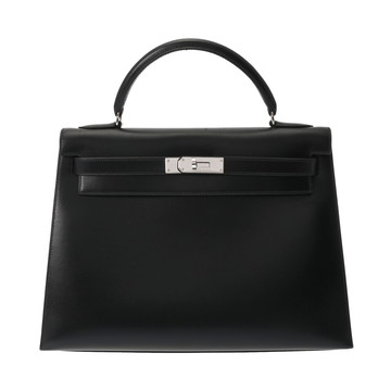 エルメス ケリー 32 外縫い 2WAY ブラック ボックスカーフ レディース バッグ 【中古】【bag】
