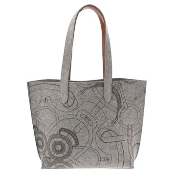 エルメス カリミ MM グレー/ブラウン フェルト/レザー ユニセックス バッグ 【中古】【bag】